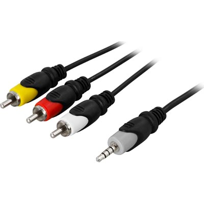 Deltaco 3.5mm Male - 3xRCA Male Audio Cable, 15m, Black